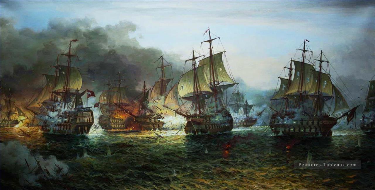 combat naval Navire de guerres Peintures à l'huile